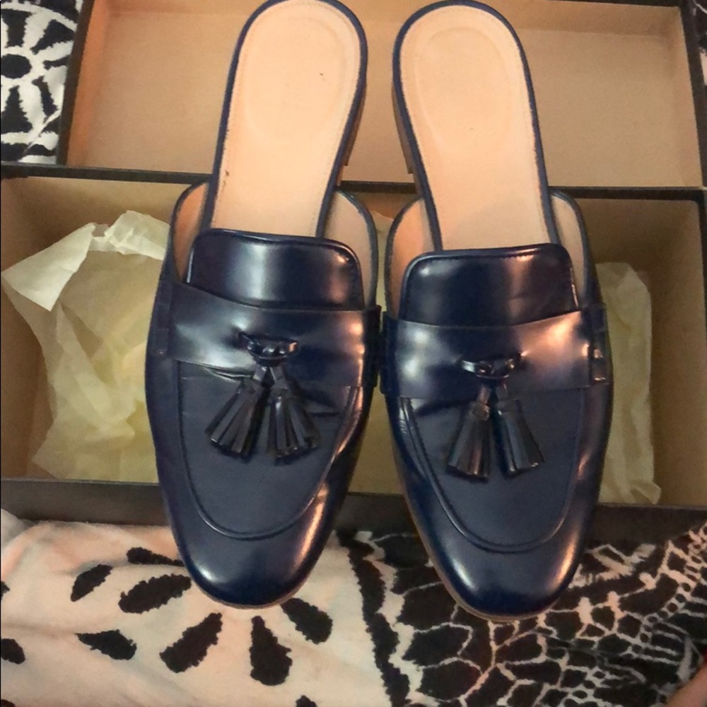 J. Crew Navy Loafer Mule Sz 6